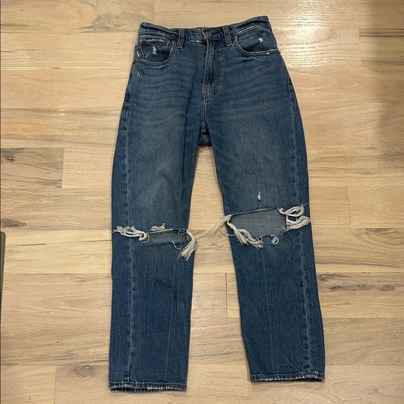 Abercrombie & Fitch Men's Dark Blue Ripped Jeans - Picture 1 of 4